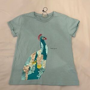 Zara peacock sequin top size 5 NWOT